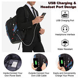 LOVEVOOK Travel Laptop Backpack Waterproof Anti Theft Backpack with Lock and USB Charging Port Large 17-17.3 Inch Computer Business Backpack for Men Women Blue