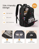LOVEVOOK Travel Laptop Backpack Waterproof Anti Theft with Lock and USB Charging Port Large Computer Business Backpack for Men Women College (17 inch, Black)
