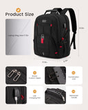 LOVEVOOK Travel Laptop Backpack Waterproof Anti Theft with Lock and USB Charging Port Large Computer Business Backpack for Men Women College (17 inch, Black)