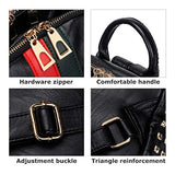 Lowille Backpack Purse For Women Mini PU Leather Rucksack Fashion Small Daypack Travel Shoulder Bag Tote Handbag (Small Black)