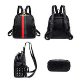 Lowille Backpack Purse For Women Mini PU Leather Rucksack Fashion Small Daypack Travel Shoulder Bag Tote Handbag (Small Black)