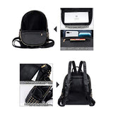 Lowille Backpack Purse For Women Mini PU Leather Rucksack Fashion Small Daypack Travel Shoulder Bag Tote Handbag (Small Black)