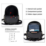 Lowille Backpack Purse For Women Mini PU Leather Rucksack Fashion Small Daypack Travel Shoulder Bag Tote Handbag (Small Black)