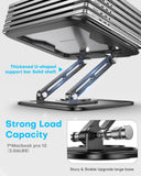LOXP Adjustable Laptop Stand, Computer Stand with 360 Rotating Base, Ergonomic Laptop Riser Mount for Desk Foldable Protable Computer Desk Fits with MacBook Pro Air (10 - 16") - Black