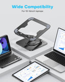 LOXP Adjustable Laptop Stand, Computer Stand with 360 Rotating Base, Ergonomic Laptop Riser Mount for Desk Foldable Protable Computer Desk Fits with MacBook Pro Air (10 - 16") - Black