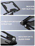 LOXP Adjustable Laptop Stand for Desk, Metal Foldable Laptop Riser, Ventilated Cooling Lectern, Ergonominc Computer Notebook Stand for Desk Compatible with 10 - 15.6“ Laptops