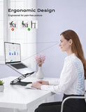 LOXP Adjustable Laptop Stand for Desk, Metal Foldable Laptop Riser, Ventilated Cooling Lectern, Ergonominc Computer Notebook Stand for Desk Compatible with 10 - 15.6“ Laptops