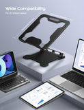 LOXP Adjustable Laptop Stand for Desk, Metal Foldable Laptop Riser, Ventilated Cooling Lectern, Ergonominc Computer Notebook Stand for Desk Compatible with 10 - 15.6“ Laptops