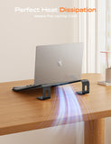LOXP Laptop Stand for Desk, Metal Laptop Stand with Wrist Support, Ergonomic Detachable Laptop Riser, Aluminum Lectern, Computer Stand for MacBook Air Pro, HP, Dell, XPS, HP (10 - 17") Laptops - Black