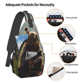 LQXNXHC Crossbody Sling Bag Cross Chest Bag Hi Bear Sit on the lawn Sling Backpack Casual Waist Fanny Pack for Travel