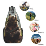 LQXNXHC Crossbody Sling Bag Cross Chest Bag Hi Bear Sit on the lawn Sling Backpack Casual Waist Fanny Pack for Travel