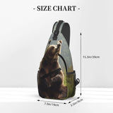 LQXNXHC Crossbody Sling Bag Cross Chest Bag Hi Bear Sit on the lawn Sling Backpack Casual Waist Fanny Pack for Travel