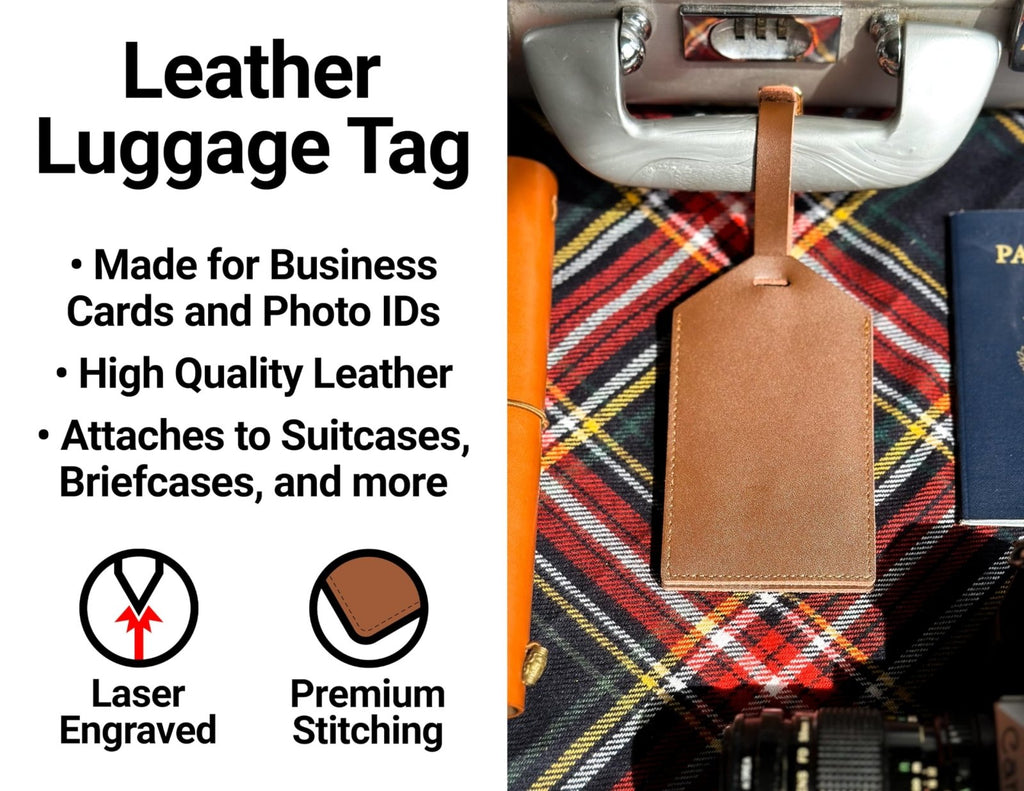 LSU Tigers Leather Luggage Tag Engraved Officially Licensed Collegiate Product