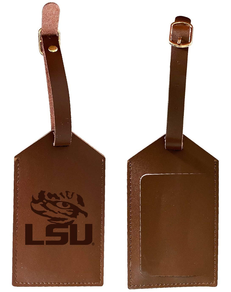 LSU Tigers Leather Luggage Tag Engraved Officially Licensed Collegiate Product