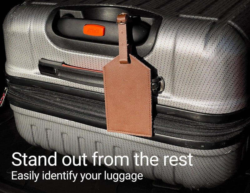 LSU Tigers Officially Licensed Engraved Leather Luggage Tag - Alumni Design