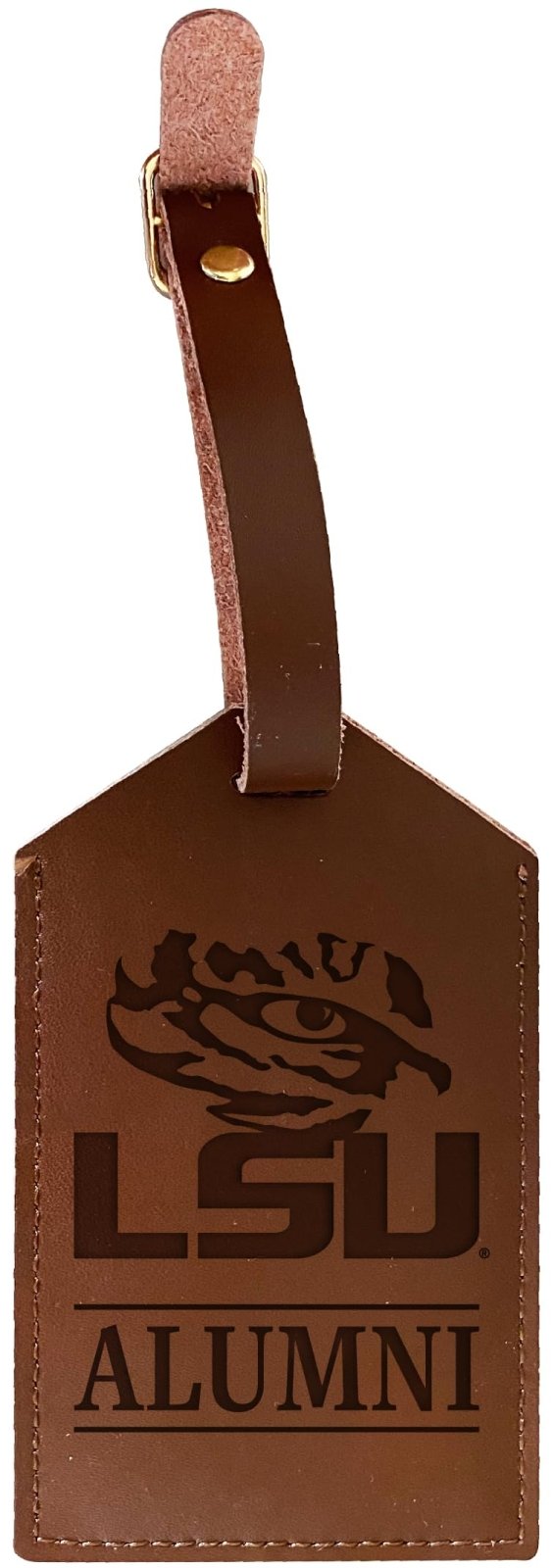 LSU Tigers Officially Licensed Engraved Leather Luggage Tag - Alumni Design