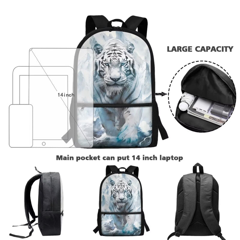 Luarisgur 3D Tiger Backpack for Boys Girls School Bag Bookbag for Kindergarten Elementary Middle School Bag Cool Animal Children's Schoolbag Back to School Supplies Bag for Teen Kids