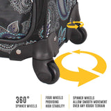 LUCAS Designer Luggage Collection - Expandable 24 Inch Softside Bag - Durable Mid - sized Ultra Lightweight Checked Suitcase with 4 - Rolling Spinner Wheels (Diva)