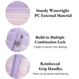 Luccalily Gradient Purple - Pink Luggage Set 14" & 20" - 2 Piece PC Spinner Wheel Suitcases with Combination Lock, Lightweight Carry On for Business & Vacation