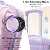 Luccalily Gradient Purple - Pink Luggage Set 14" & 20" - 2 Piece PC Spinner Wheel Suitcases with Combination Lock, Lightweight Carry On for Business & Vacation