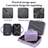 Luccalily Gradient Purple - Pink Luggage Set 14" & 20" - 2 Piece PC Spinner Wheel Suitcases with Combination Lock, Lightweight Carry On for Business & Vacation