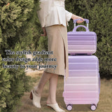 Luccalily Gradient Purple - Pink Luggage Set 14" & 20" - 2 Piece PC Spinner Wheel Suitcases with Combination Lock, Lightweight Carry On for Business & Vacation