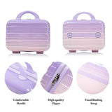 Luccalily Gradient Purple - Pink Luggage Set 14" & 20" - 2 Piece PC Spinner Wheel Suitcases with Combination Lock, Lightweight Carry On for Business & Vacation