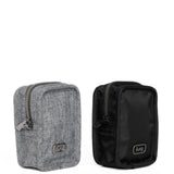Lug Drizzle Mini Zip Storage Pouch - 2pc Set, BLACK/HEATHER GREY