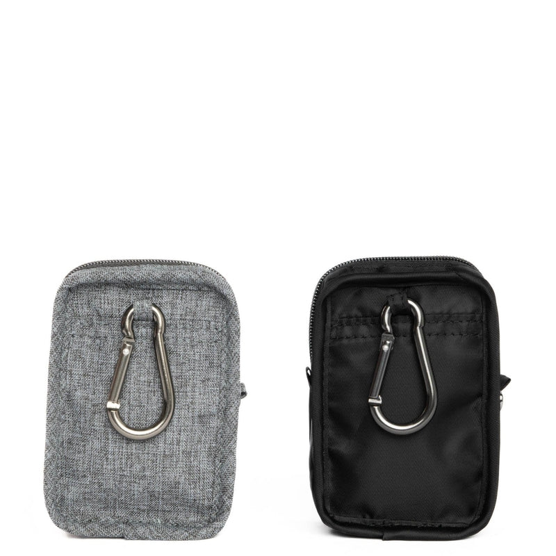 Lug Drizzle Mini Zip Storage Pouch - 2pc Set, BLACK/HEATHER GREY