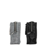 Lug Drizzle Mini Zip Storage Pouch - 2pc Set, BLACK/HEATHER GREY