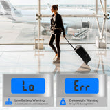 Luggage Scale 2 Pack Dr.meter Travel Scale Essentials Backlight LCD Display 110lb/50kg Luggage Weight Scale Portable Handheld Scale with Rubber Paint, Temperature Sensor, Battery Included