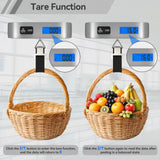 Luggage Scale 2 Pack Dr.meter Travel Scale Essentials Backlight LCD Display 110lb/50kg Luggage Weight Scale Portable Handheld Scale with Rubber Paint, Temperature Sensor, Battery Included