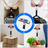 Luggage Scale 2 Pack Dr.meter Travel Scale Essentials Backlight LCD Display 110lb/50kg Luggage Weight Scale Portable Handheld Scale with Rubber Paint, Temperature Sensor, Battery Included