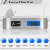 Luggage Scale 2 Pack Dr.meter Travel Scale Essentials Backlight LCD Display 110lb/50kg Luggage Weight Scale Portable Handheld Scale with Rubber Paint, Temperature Sensor, Battery Included