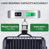 Luggage Scale, Digital Luggage Scale for Travel, Widen Upgrade Rubber Grip, 110 Pounds Portable Suitcase Scales with LED Display, Temperature Sensor, Peeling Function