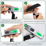Luggage Scale, Digital Luggage Scale for Travel, Widen Upgrade Rubber Grip, 110 Pounds Portable Suitcase Scales with LED Display, Temperature Sensor, Peeling Function