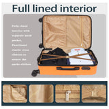 Luggage Set 3 Pieces (20/24/28) - Suitcase Set - Carry on Luggage with Wheels - Check - in Luggage - PC + ABS Durable Suitcase Rotating Silent Wheels Hardside Luggage with Spinner Wheels,5pcs (Orange)