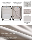 Luggage Sets 2 Piece, FLO5 Expandable Polycarbonate Hard Shell Suitcase Sets with Front Pocket (FX - Core, Black, 20/28 Inch)