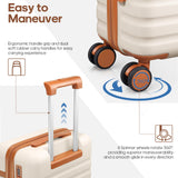 Luggage Sets 5 Piece, Carry On Luggage 20In With Spinner Wheels, Hardside Suitcase Set with TSA Lock,Durable Checked Large Suitcase With Travel Backpack for Men - 20in/24in/28in (Beige, 5 piece set)
