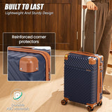 Luggage Sets 5 Piece with TSA Lock Spinner Wheels, Unisex Hard Case ABS Suitcase Set, Hardshell Lightweight Waterproof Travel Hardside Suitcases with Wheels for Women Men,Beige