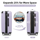 Luggage Sets 6 Piece, Expandable Luggage Set Clearance for Women, Suitcases with Wheels, Hardside Hard Shell Travel Luggage with TSA Lock (Lavender Purple, 6pcs)