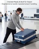 Luggage Sets with Spinner Wheels, 8010S Aluminum Frame Zipperless Polycarbonate Hard Shell Suitcase Sets (ZX - Core, Charcoal Metallic, 2 Piece (20/28))