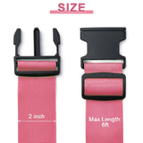 Luggage Straps for Suitcases 4 Pack, TSA Approved Travel Essentials, Luggage Strap for Travel Suitcase & Bag Closure and for Easy Identification, Travel Accessories for Safety & Convenience (Rose Red)