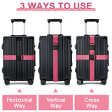 Luggage Straps for Suitcases 4 Pack, TSA Approved Travel Essentials, Luggage Strap for Travel Suitcase & Bag Closure and for Easy Identification, Travel Accessories for Safety & Convenience (Rose Red)