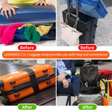 Luggage Straps for Suitcases Add a Bag Luggage Strap, 2 - in - 1 Travel Belt for Luggage Straps Travel Belt Over Handle for Carry On Bag Adjustable Suitcase Belts, Airport Travel Accessories Black