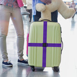 Luggage Straps for Suitcases Travel Belt Suitcase Strap, Heavy Duty with Quick - Release Buckle Suitcase Safe Belt with Name Card, Bright Color Adjustable Luggage Belts, TSA Approved, 4 Pack, Purple