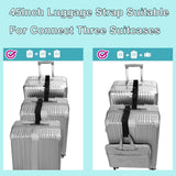 Luggage Straps for Suitcases TSA Approved, Travel Accessories to Connect Two Suitcase, Add Bag Luggage Straps for Carry On Your 3 Luggages Adjustable Buckle Belt, 2Pack Black