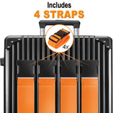 Luggage Straps for Suitcases TSA Approved Travel Belt 4 Pack by Chelmon(Orange)