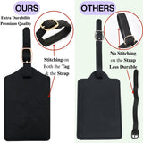 Luggage Tag PU Leather for Suitcase Baggage Handbag Travel Bag Label Suitcase Tag Label Tag w. Name Card & Privacy Cover (C)