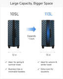 LUGGEX 3 Piece Set Luggage with Spinner Wheels, KVC Polycarbonate Expandable Hard Shell Suitcase (EX - Core, Navy, 3 Piece Sets)